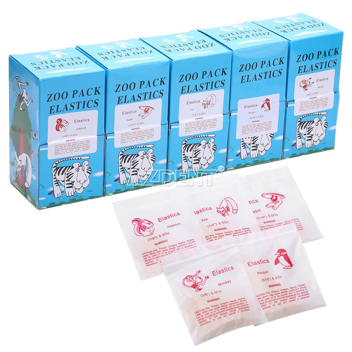 NEW Dental Orthodontic Elastics Bands Ties Animal Zoo Pack 5000pcs/Pack