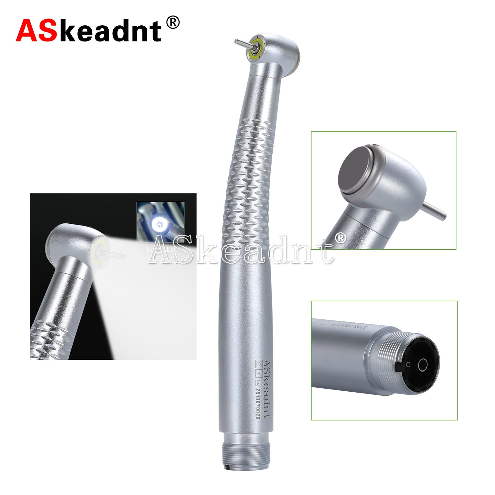 Dental LED E-generator Shadowless Ring Ceramic Handpiece 5 Water Spary 2 Holes