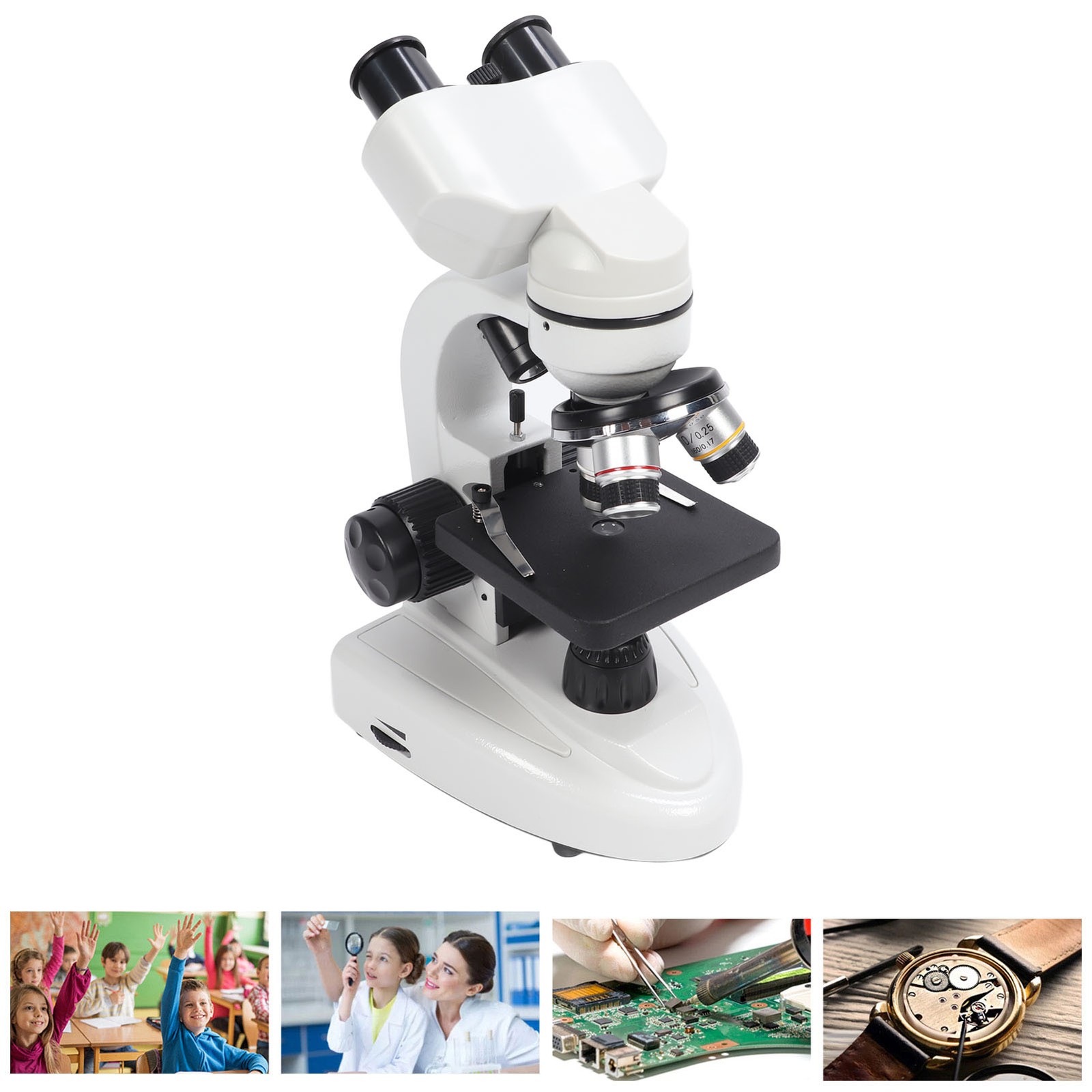 US Plug Binocular Microscope 40X‑5000X 360° Rotation Clear Image High WT