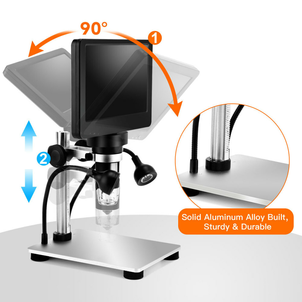 TOMLOV 7″ LCD Digital Microscope 1200x Magnifier soldering 12MP Coin Microscope