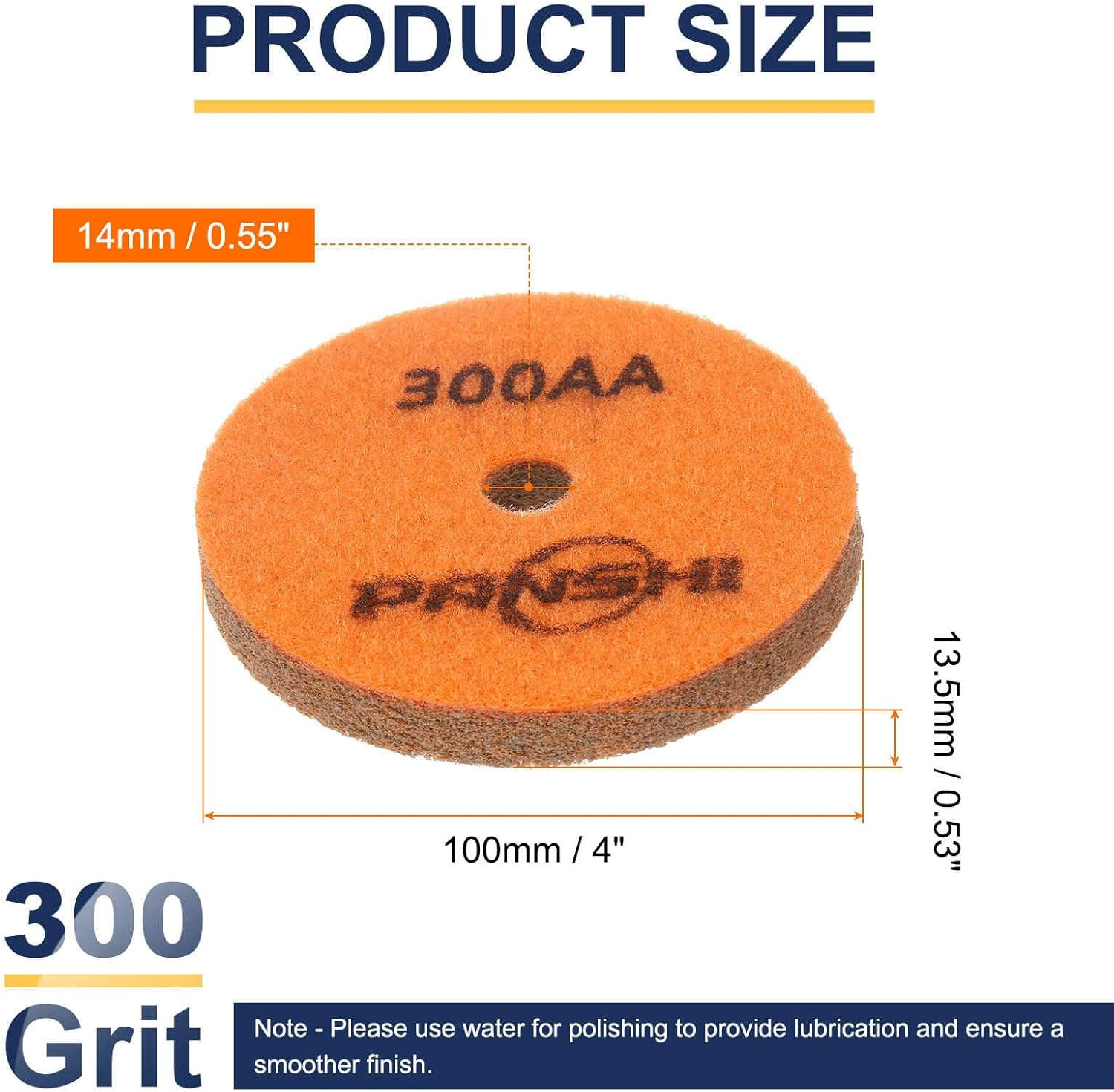 Diamond Sponge Polishing Pads 4″ Dia 300 Grit Emery Sand Fiber Polishing Pad Wet