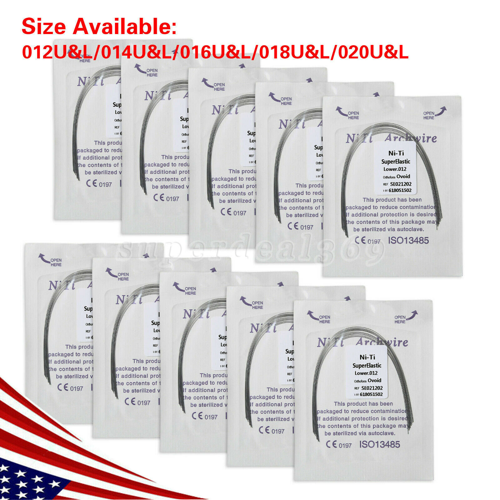 10pc/pack DENTAL Orthodontic Super Elastic Niti Arch Wire Round Ovoid Form Dr