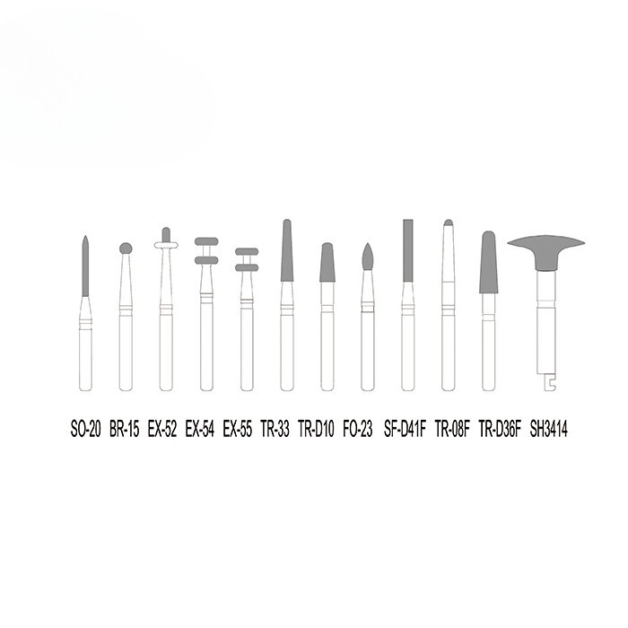 Dental car needle polishing set all ceramic porcelain FG1112D package