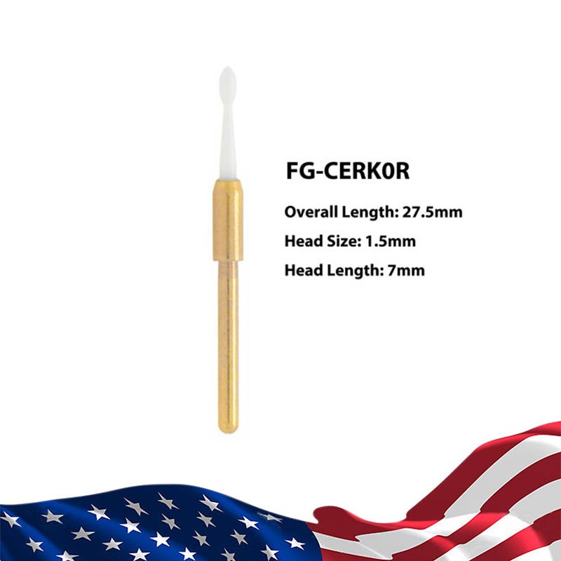 2pcs Dental Soft Tissue Trimmer Ceramic Bur For Gingival Gingivectomy FG 1.5mm