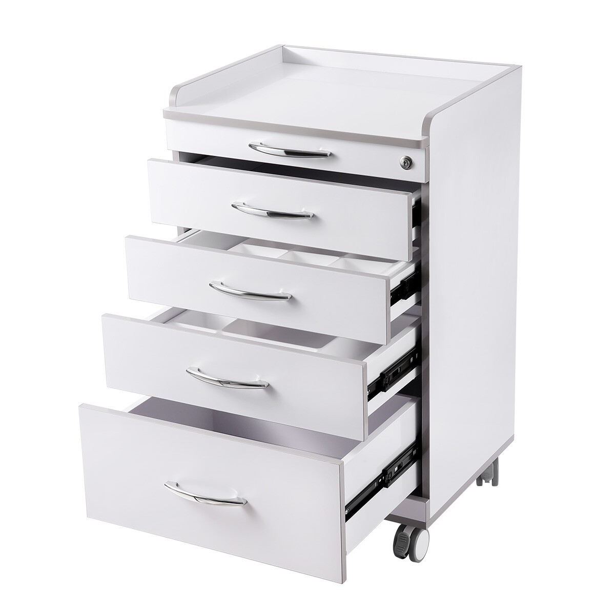 Dental Mobile Utility Cart Storage Cabinet Drawers /Three Layer Medical Trolley