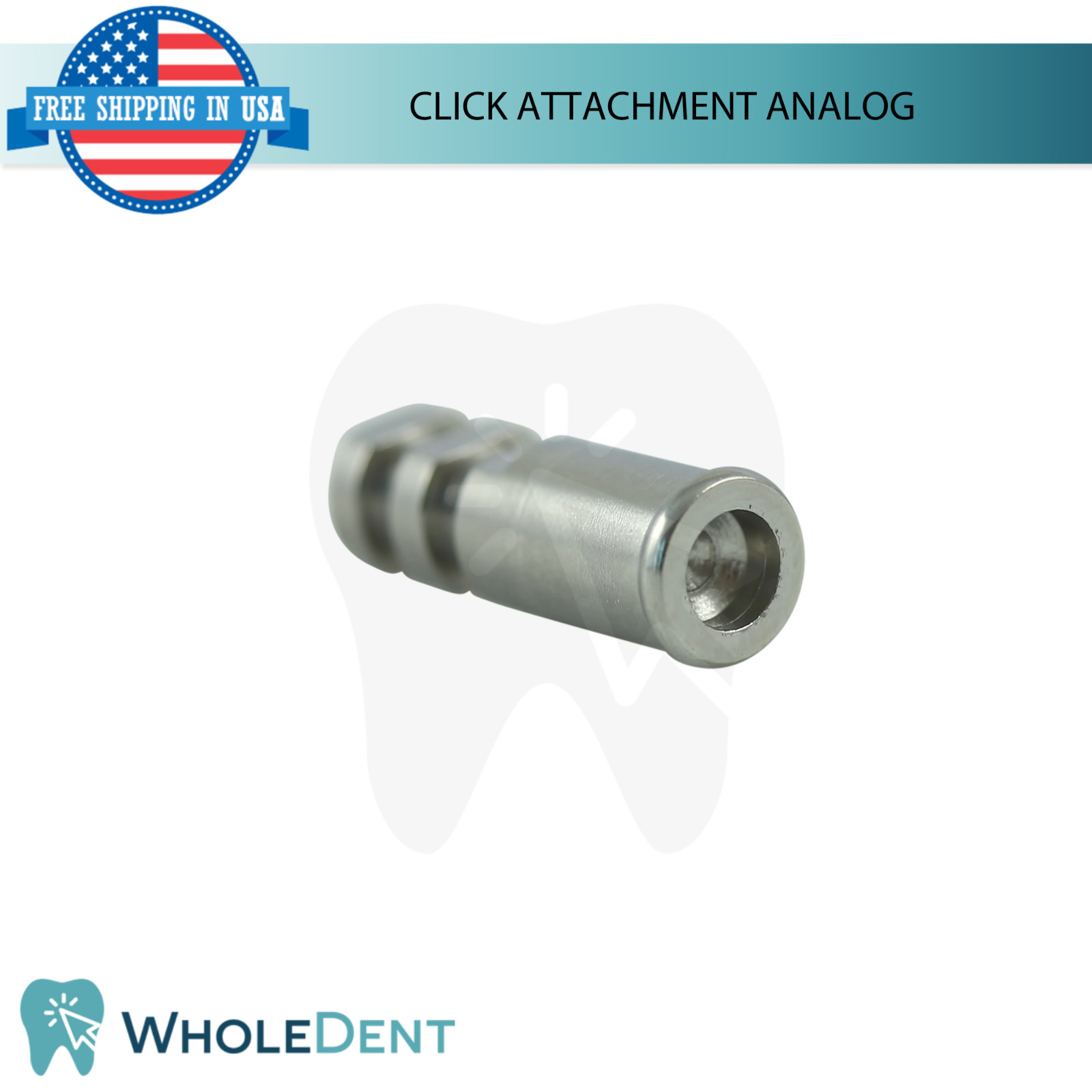 5x Click Attachment Analog Titanium Dental Abutment Lab Replica 10.4mm Length