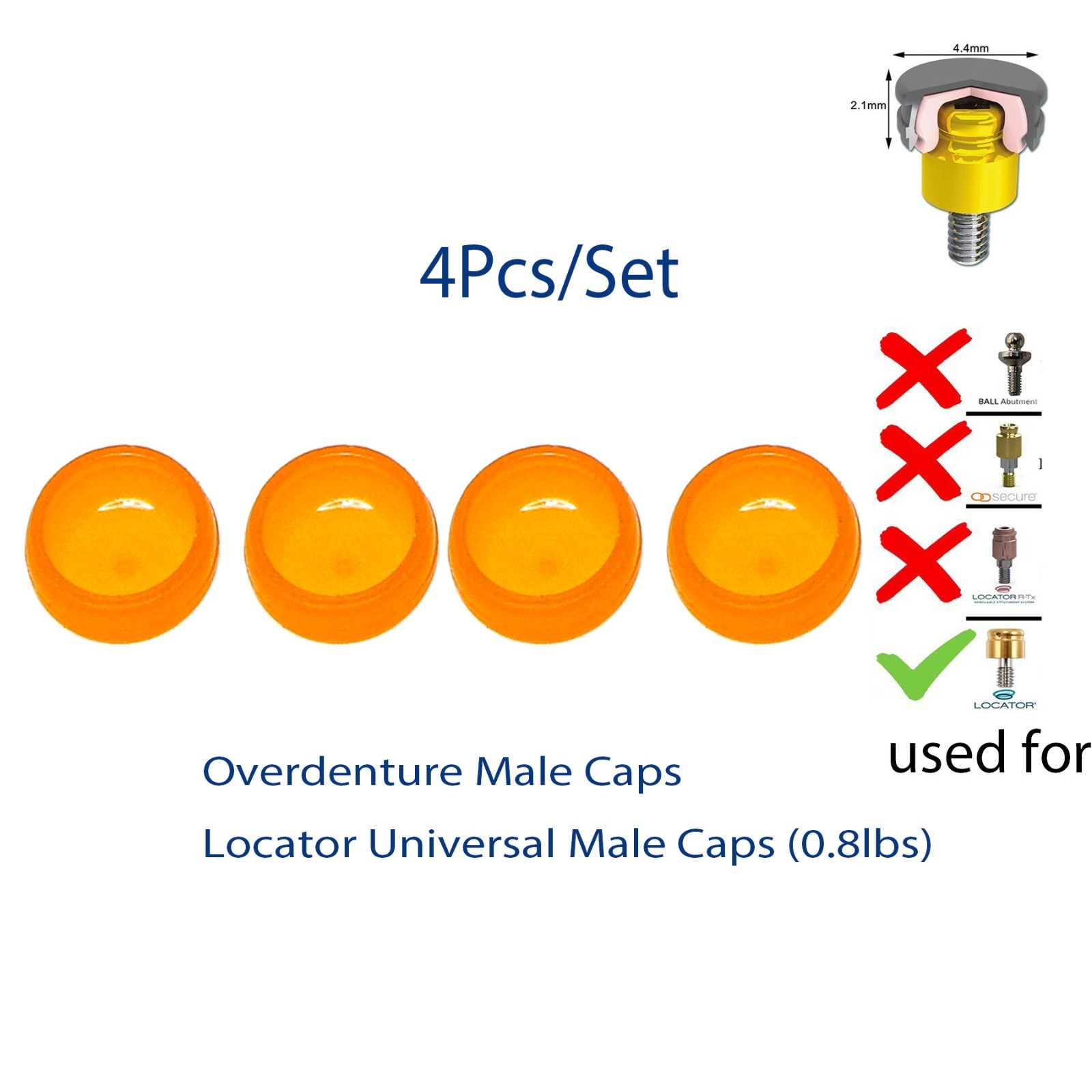 US Dental Overdenture Retention Caps And Multi-functional Locator Core Tool