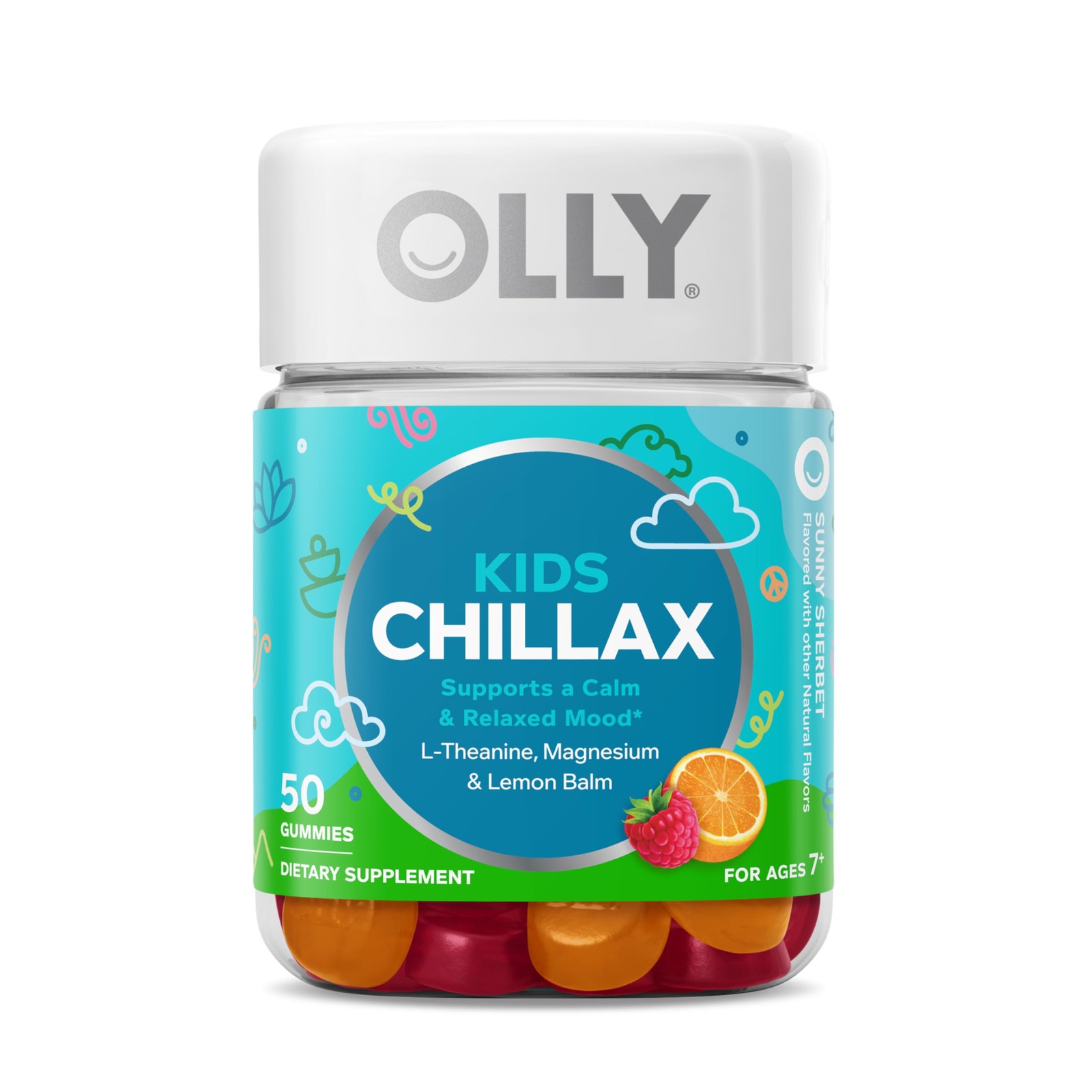 OLLY Kids Chillax Gummy: Magnesium, L-Theanine, Lemon Balm – Calm & Relaxed Mood