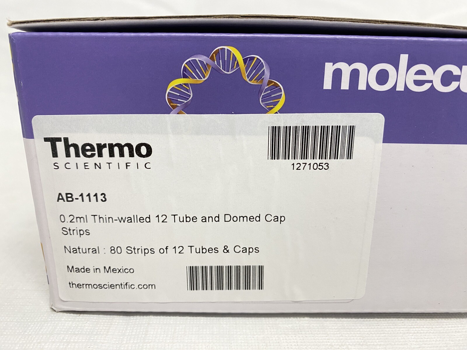 (960) THERMO 0.2mL 80x 12-Strip PCR Centrifuge Tubes and Domed Caps AB-1113