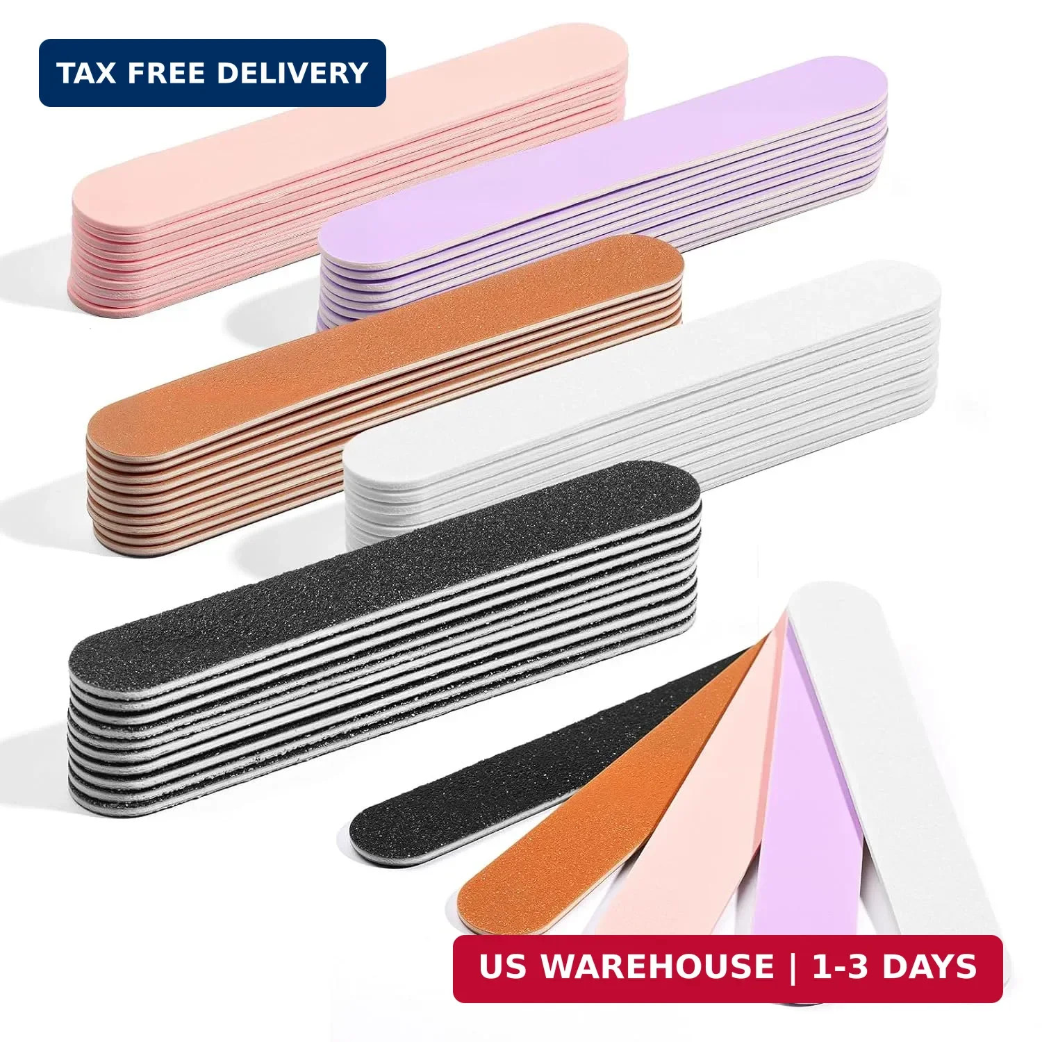 Makartt Mini Nail Files – 100/180 Grit Emery Boards for Nails, 50 Pcs Disposable