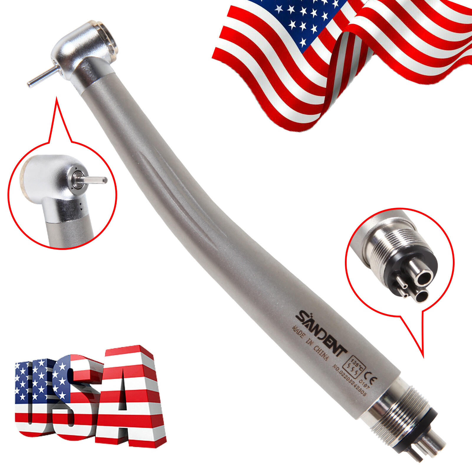 Dental High Speed Handpiece Push Button 2/4Hole Air Turbine Fit NSK Pana Max USA