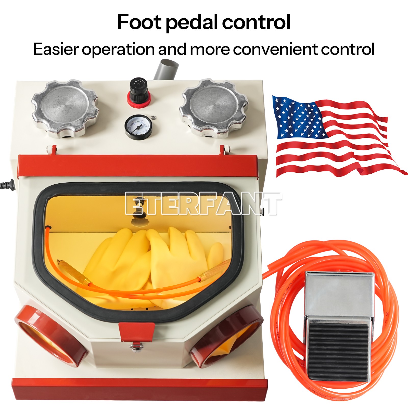 Dental Lab Twin Pen Sandblaster with Dust Collection /Dust-Free Grinding Machine
