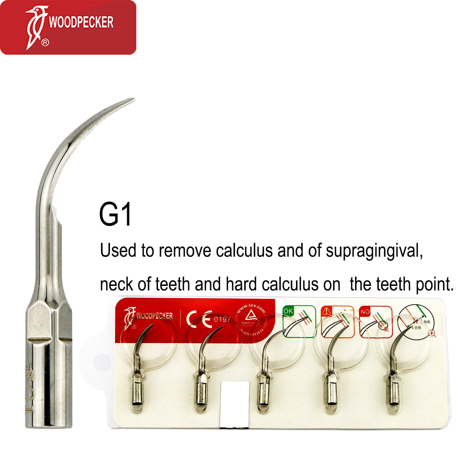 Woodpecker Dental Ultrasonic Piezo Scaler Perio Tips Fits EMS G1 G2 G3 G4 P1 P3