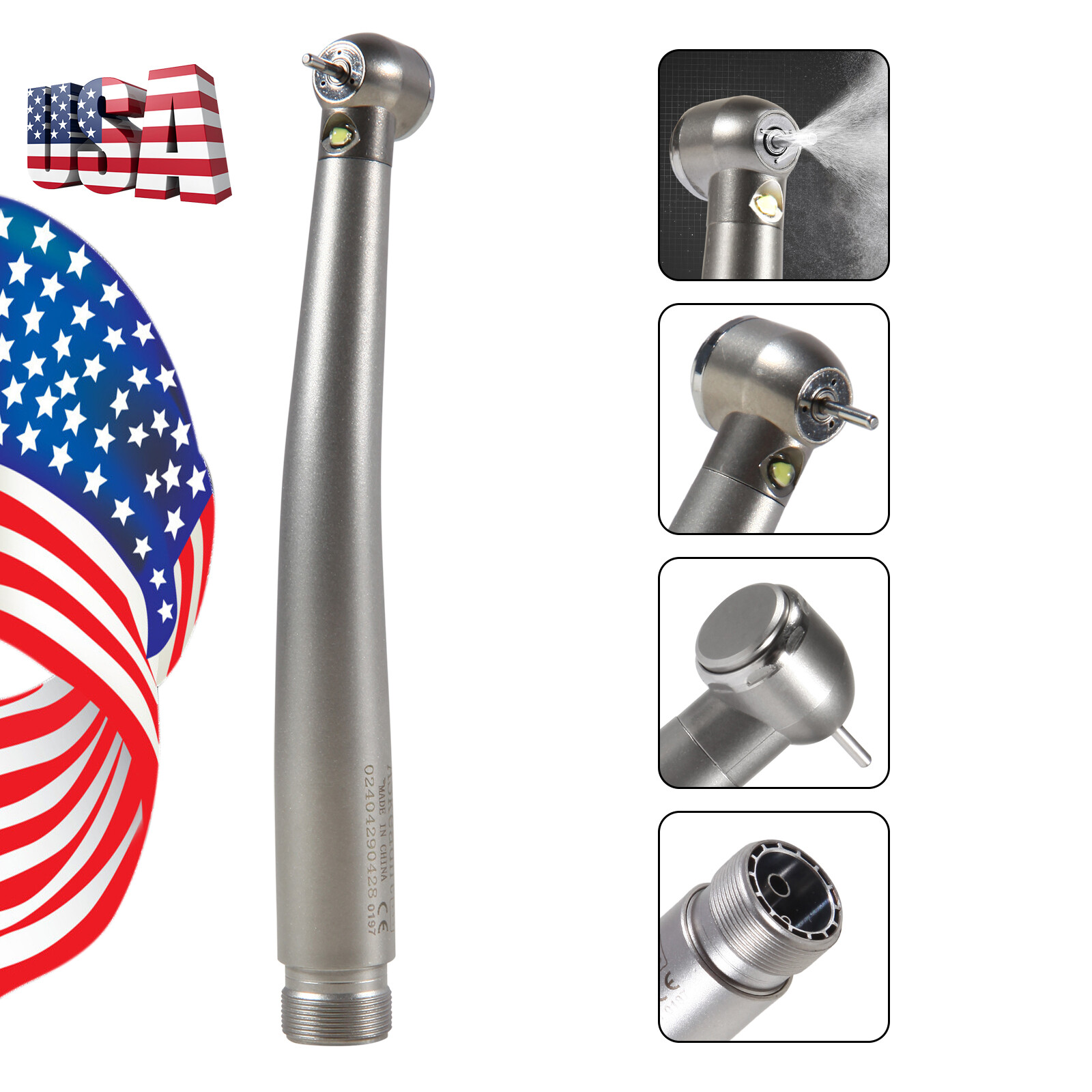 1-10 USA Dental Fiber Optic LED E-generator High Speed Handpiece 2Holes B2
