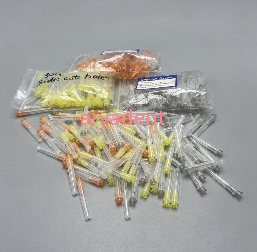Dental Endo Irrigation Needle Disposable Syringe Tips 25/27/30GA Side Cut Vent