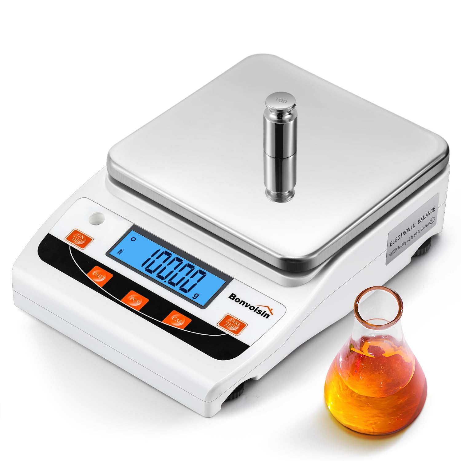 Bonvoisin Lab Scale 5000G/0.01G High Precision Laboratory Scientific Scale 0.01