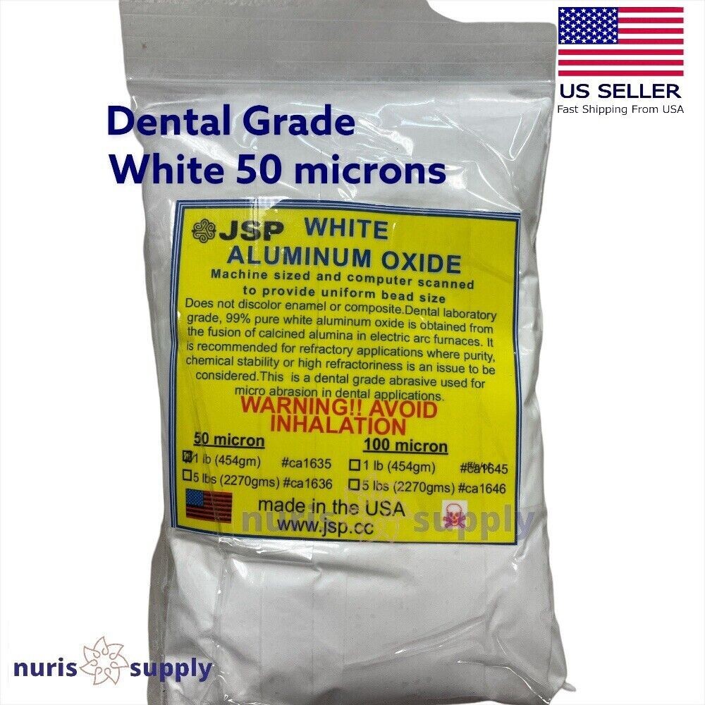 ALUMINUM OXIDE 50 micron WHITE 1 lb Polishing Blasting Media Abrasive Tumbling