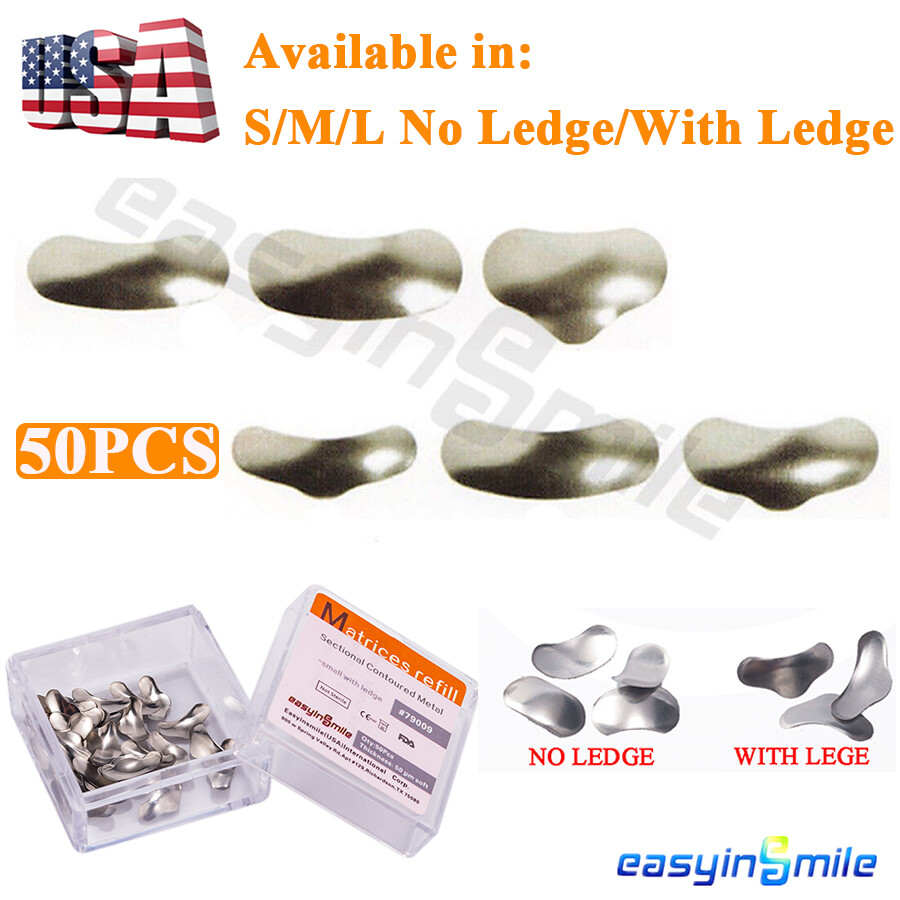 S/M/L Dental Metal Matrices Bands Matrix Sectional Contoured forming sheet 50μm