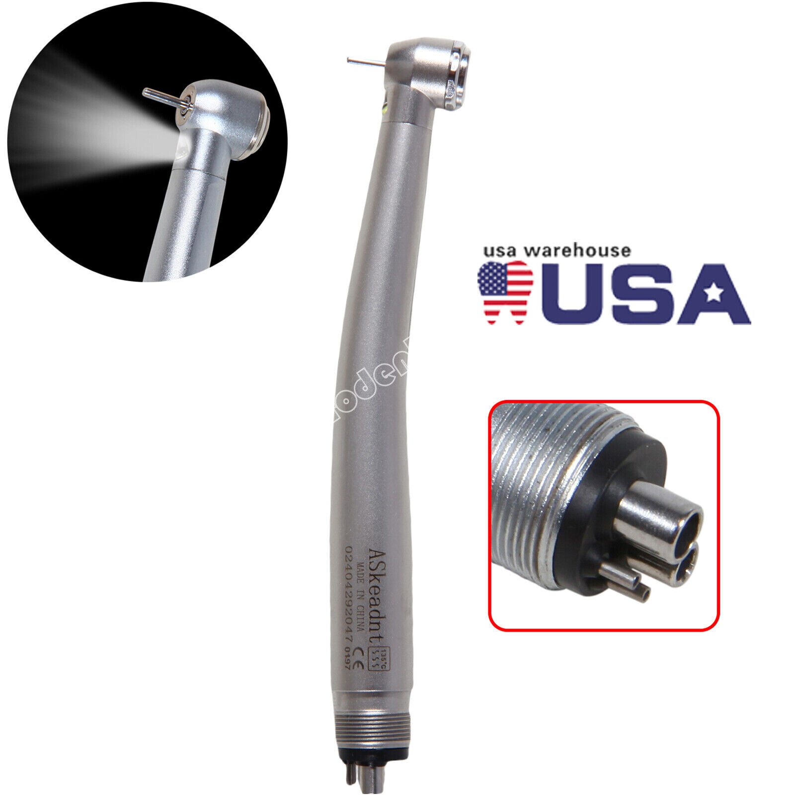 1-10Pcs Dental Fiber Optic LED E-generator Triple Spray Handpiece 4H For Kavo to