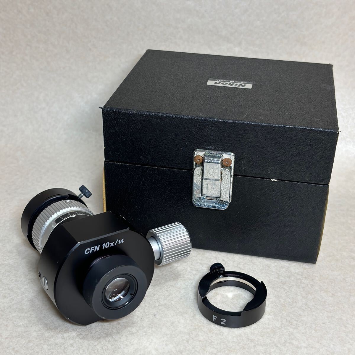 Nikon CFN 10X-14 Eyepiece Micrometer Measuring Lens Japan Optical Glass As Is