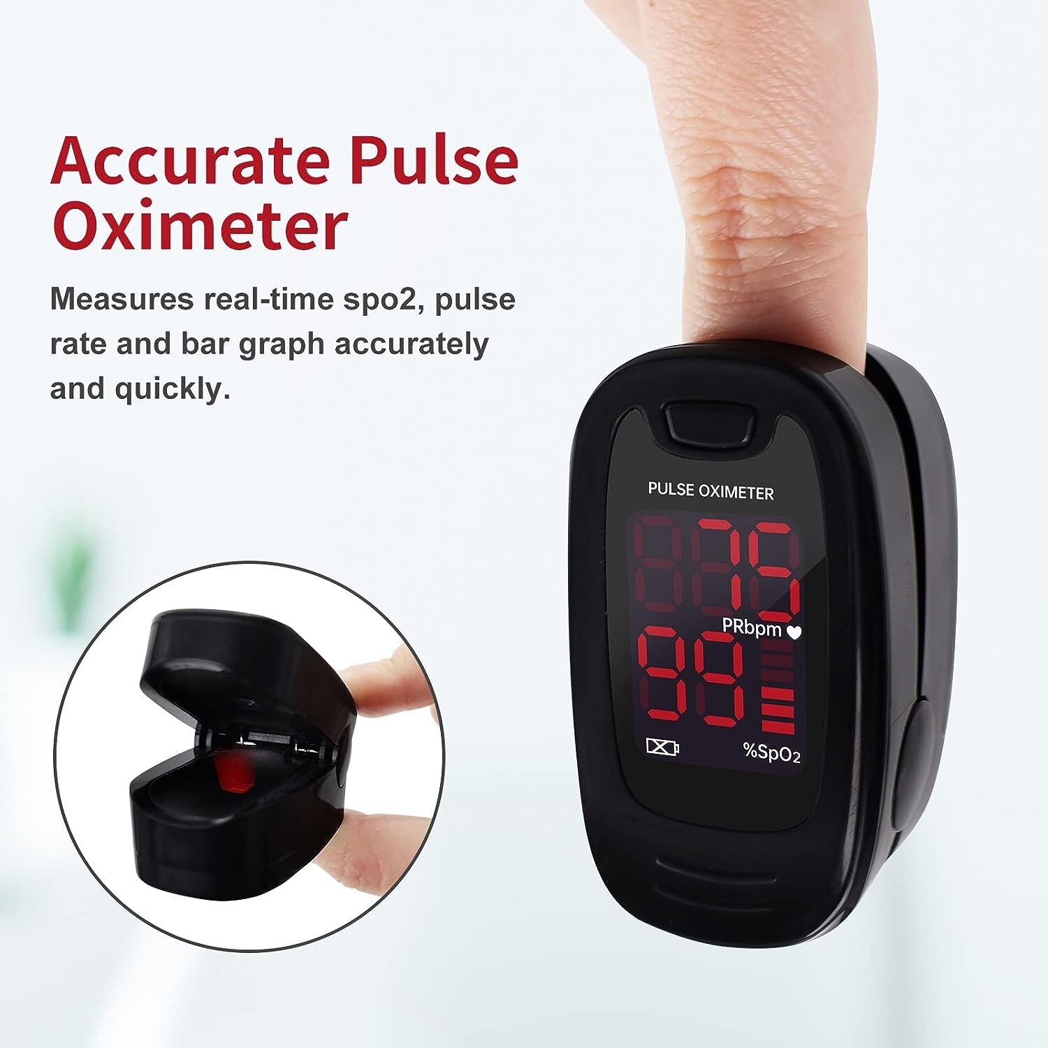 Fingertip Pulse Oximeter Blood Oxygen Heart Rate Monitor SpO2 Oxímetro de pulso