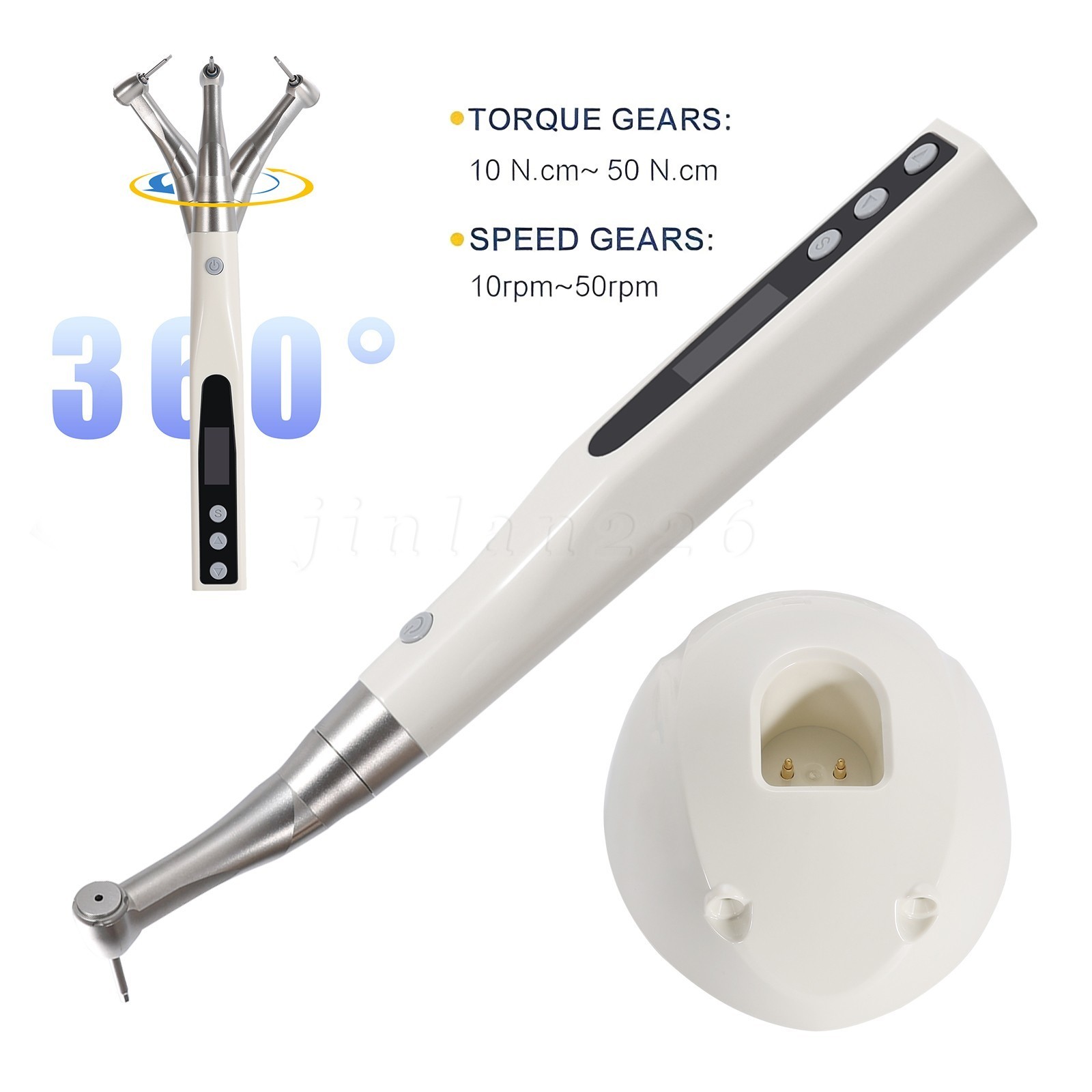Dental Cordless Implant Electric Torque Wrench Handpiece Tool Driver 360° Rotate