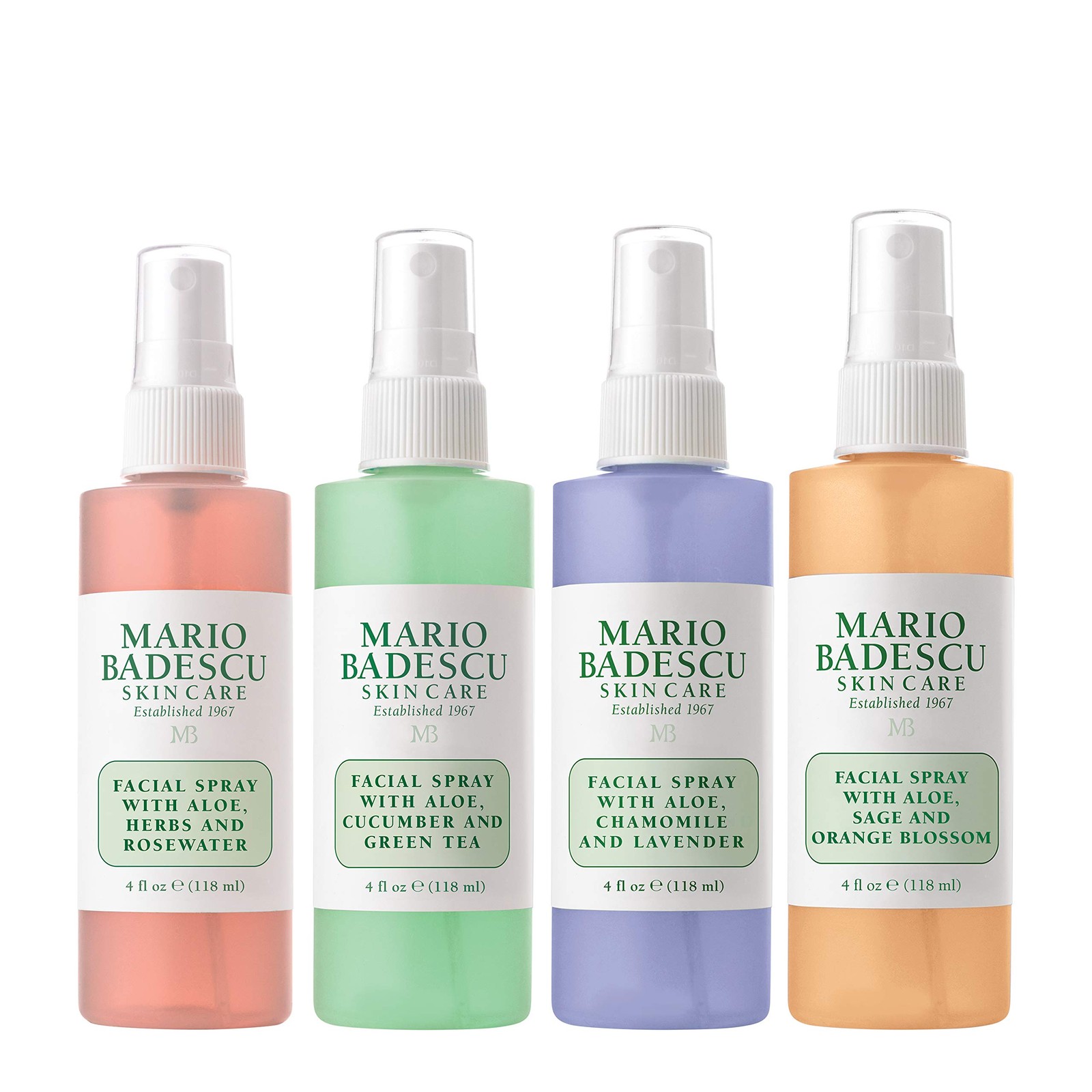 Mario Badescu Facial Spray Collection Rose Water Cucumber Lavender And Orange