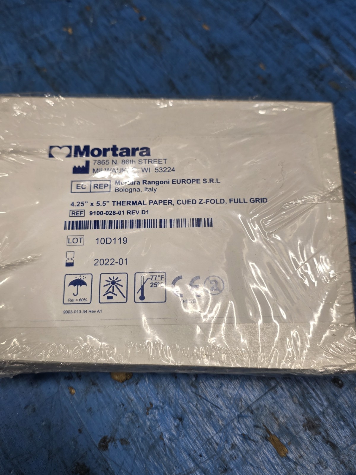 Mortara Sealed 4.25″ X 5.5″ Thermal Paper Cued Z Fold Full Grid