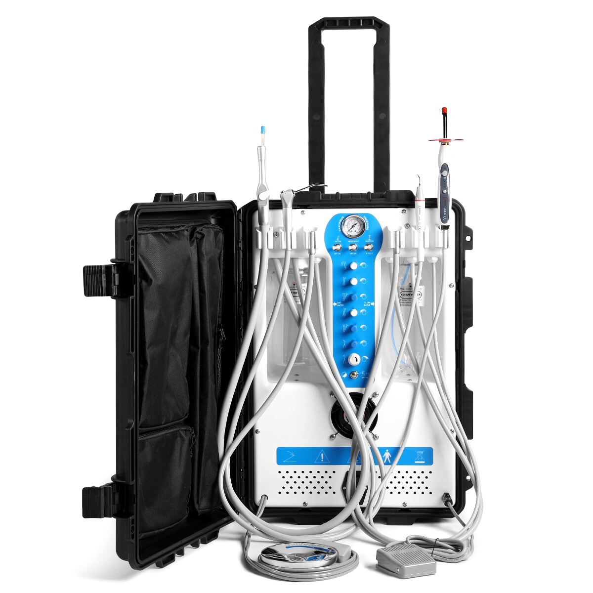Portable Dental Chair Delivery Unit 600W Oil-Free Compressor 3-Way Syringe P206S