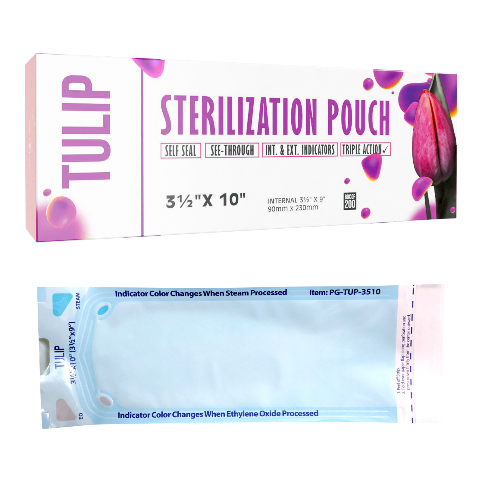 1000 Sterilization Pouches 3.5″ x 10″ Nail Bags for Sterilizer Sterile Autoclave