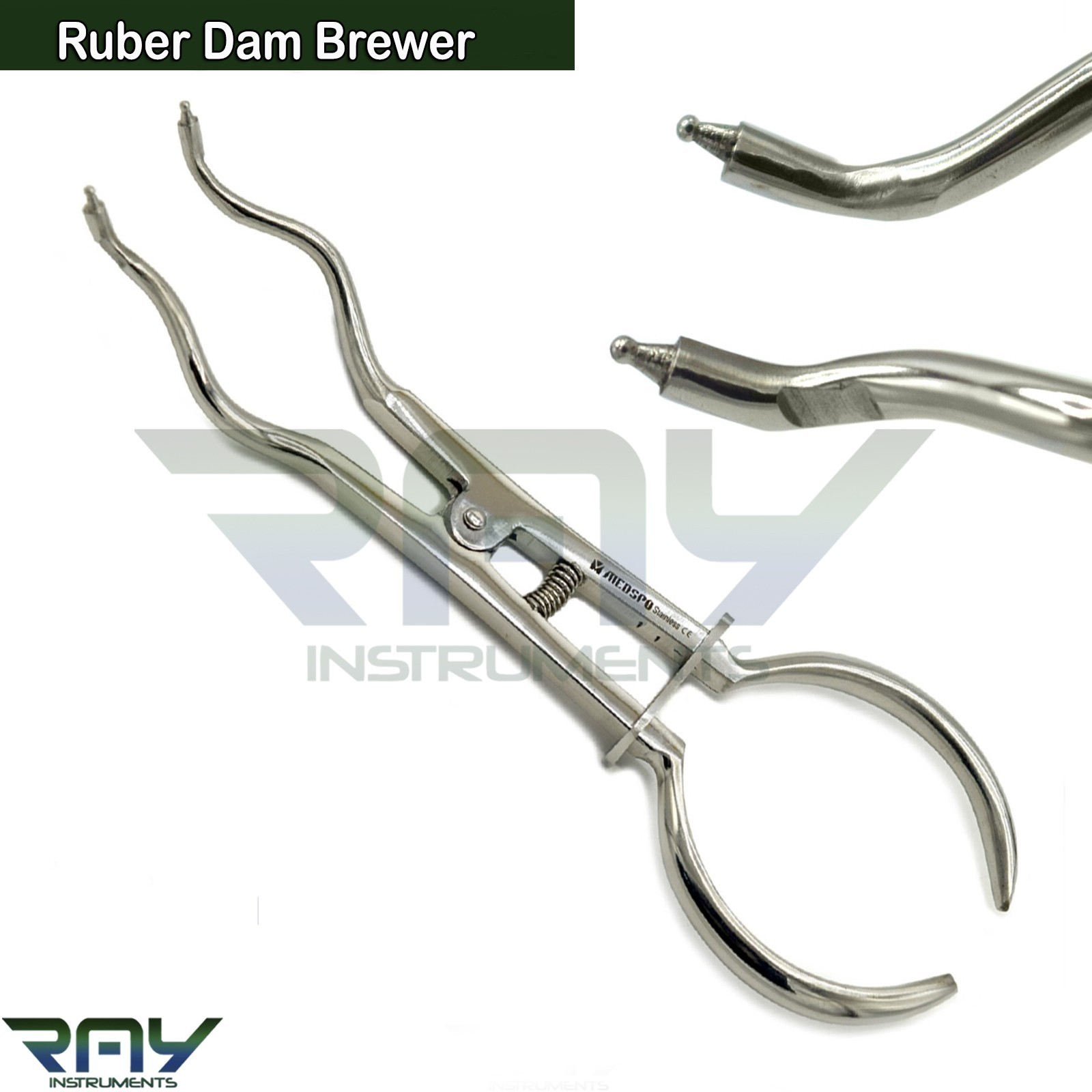 Dental Rubber Dam Instruments Ainsworth Plier Brewer Clamp Forceps Frame