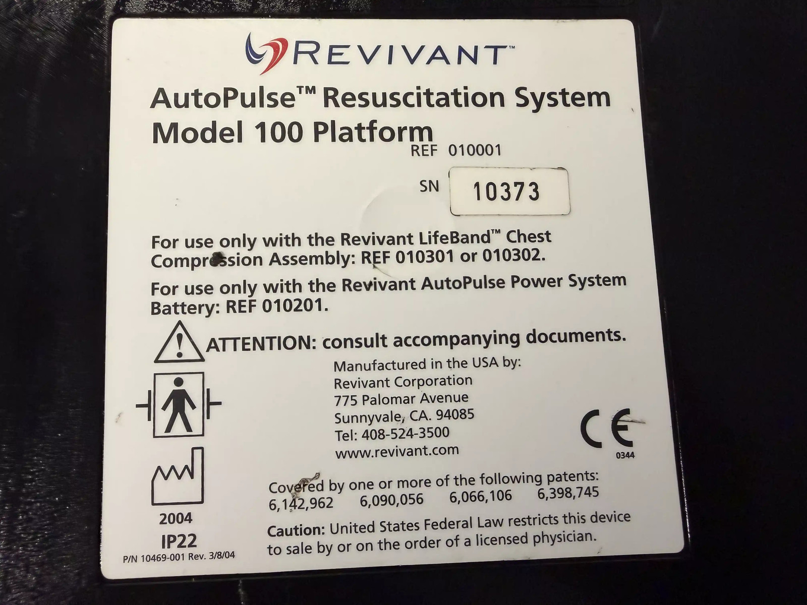 ZOLL Revivant AutoPulse Resuscitation System Model 100 Platform 010001