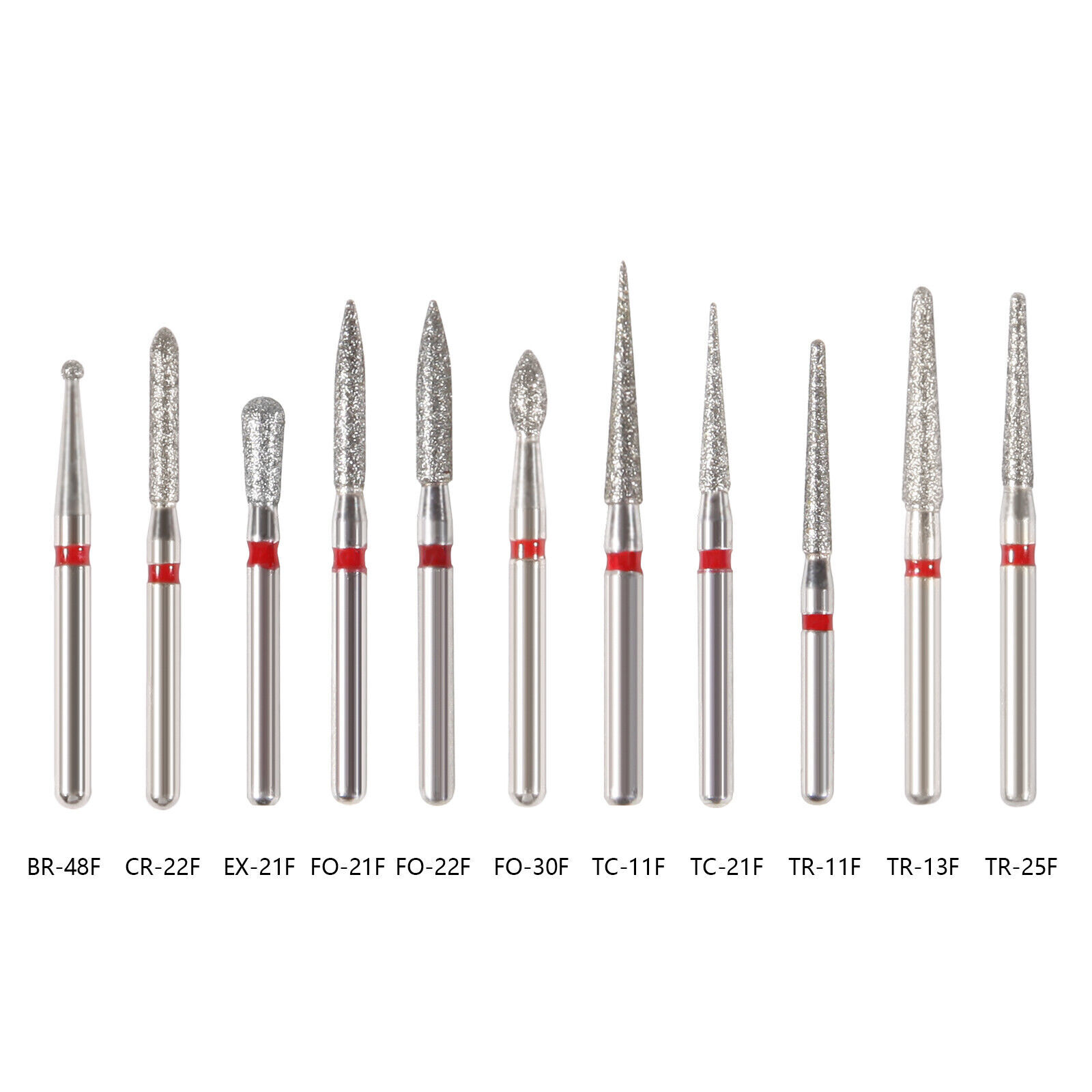 100 Pcs Dental Friction Grip For High Speed Handpiece Polishing Diamond Burs