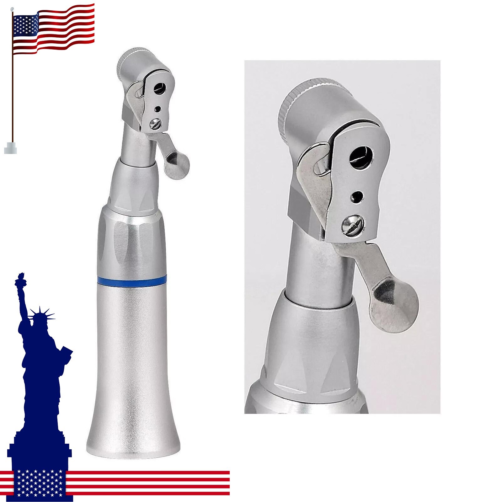Dental Low Speed Handpiece Straight Contra Angle Air Motor 4 /2H