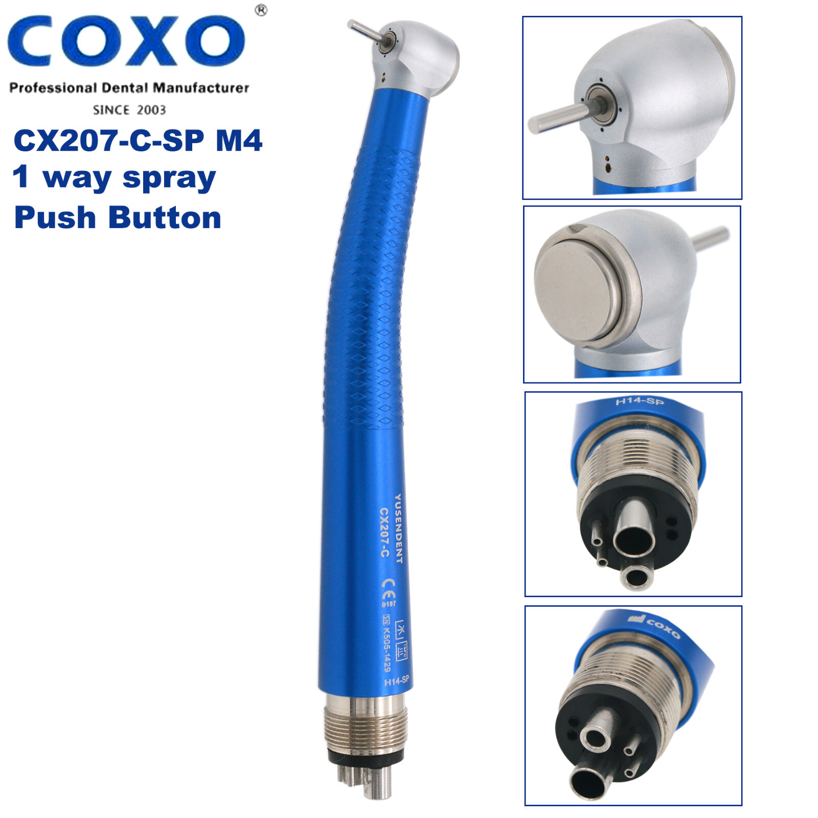 COXO Dental NSK Style High Speed Handpiece 4Hole Air Turbine CX207-C Standard