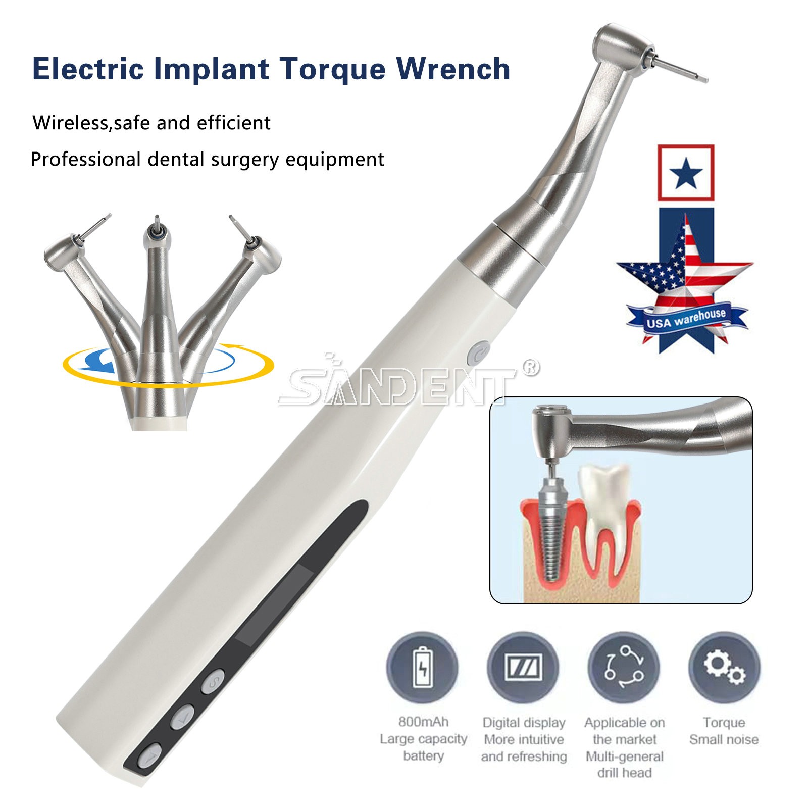 NSK Style Dental Low Speed Contra Angle Handpiece Push Button ø2.35mm E-TYPE