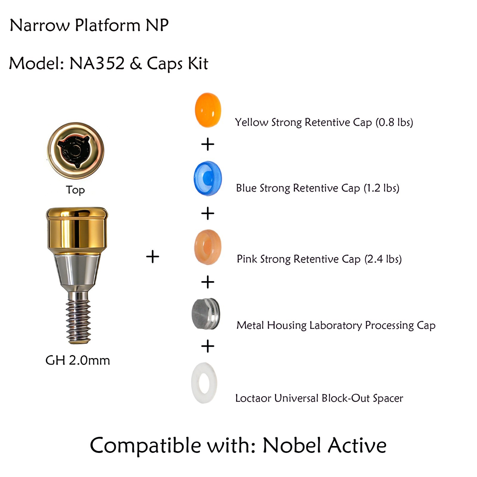 US Locator Tapered Abutment for Nobel Active Biocare Conical Connection NP 1-5mm