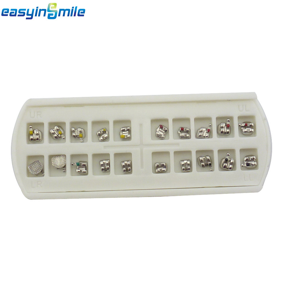 Dental Ortho Metal Brackets Braces MBT/ROTH 022 3/345 Hooks MIM Mesh Base 50Pack