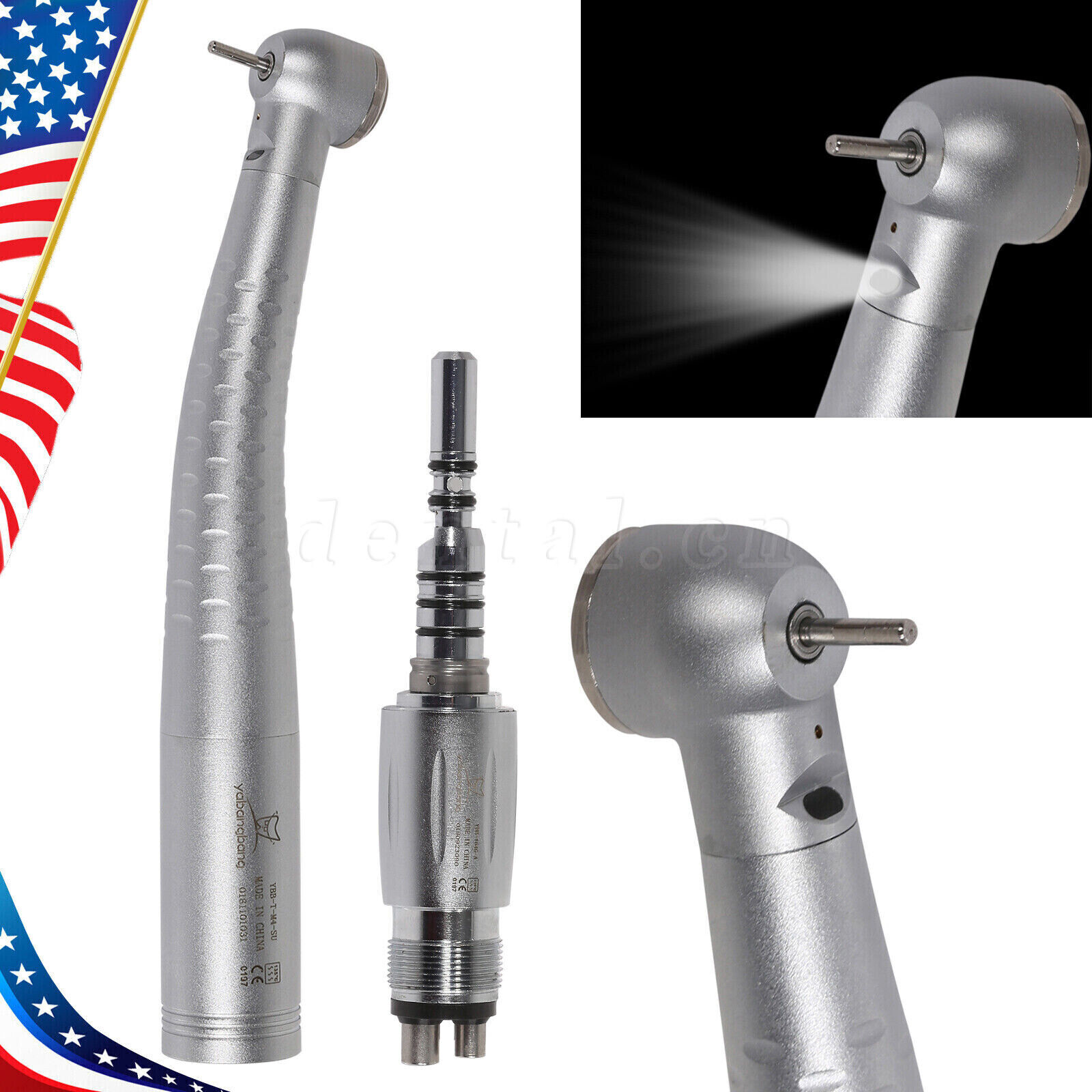 YD6 Dental LED Fiber Optic Handpiece High Speed 4Hole Quick Coupler KaVo Style