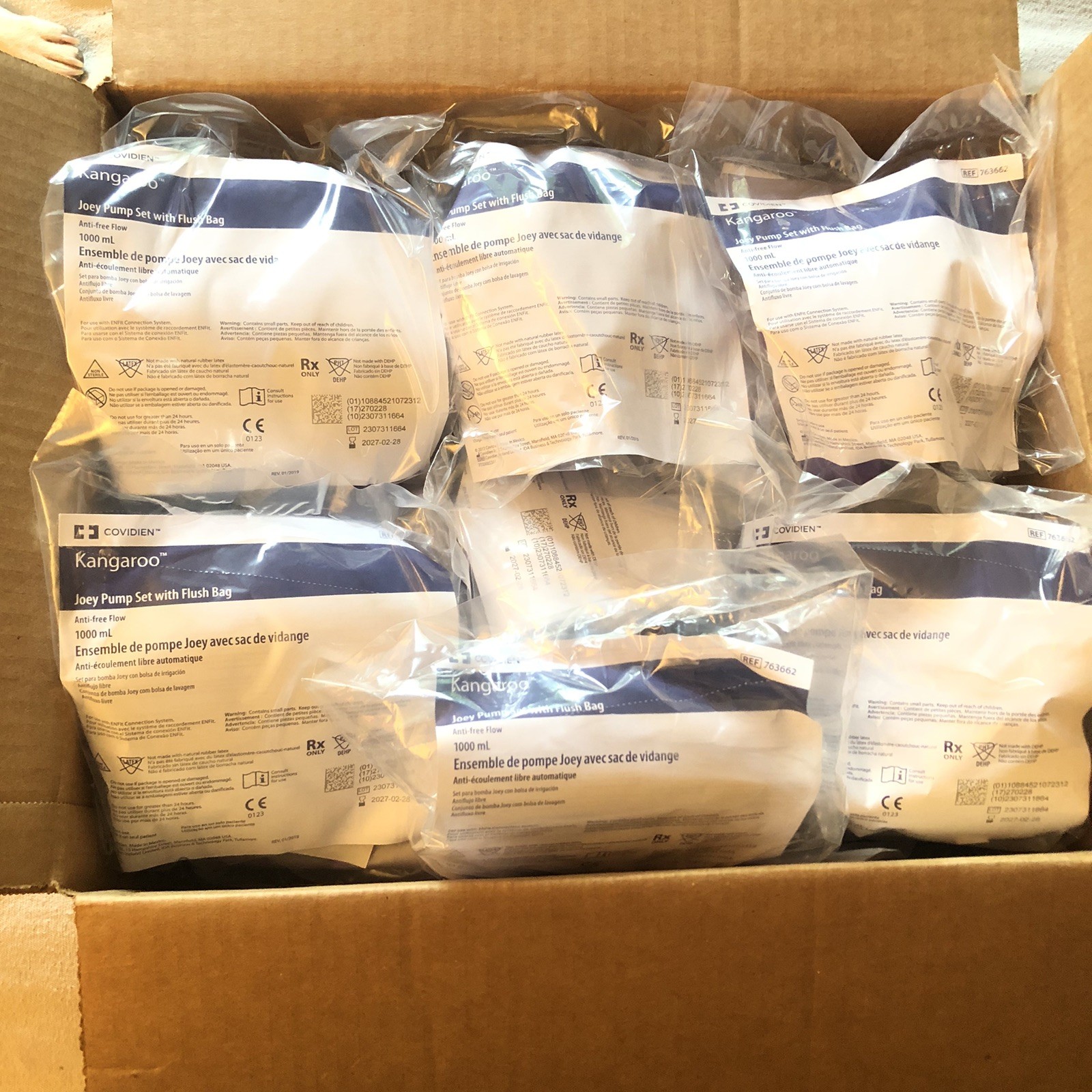 Lot of 30 Joey Pump Feeding Bags Set w/Flush Bag 1000mL REF 763662 New