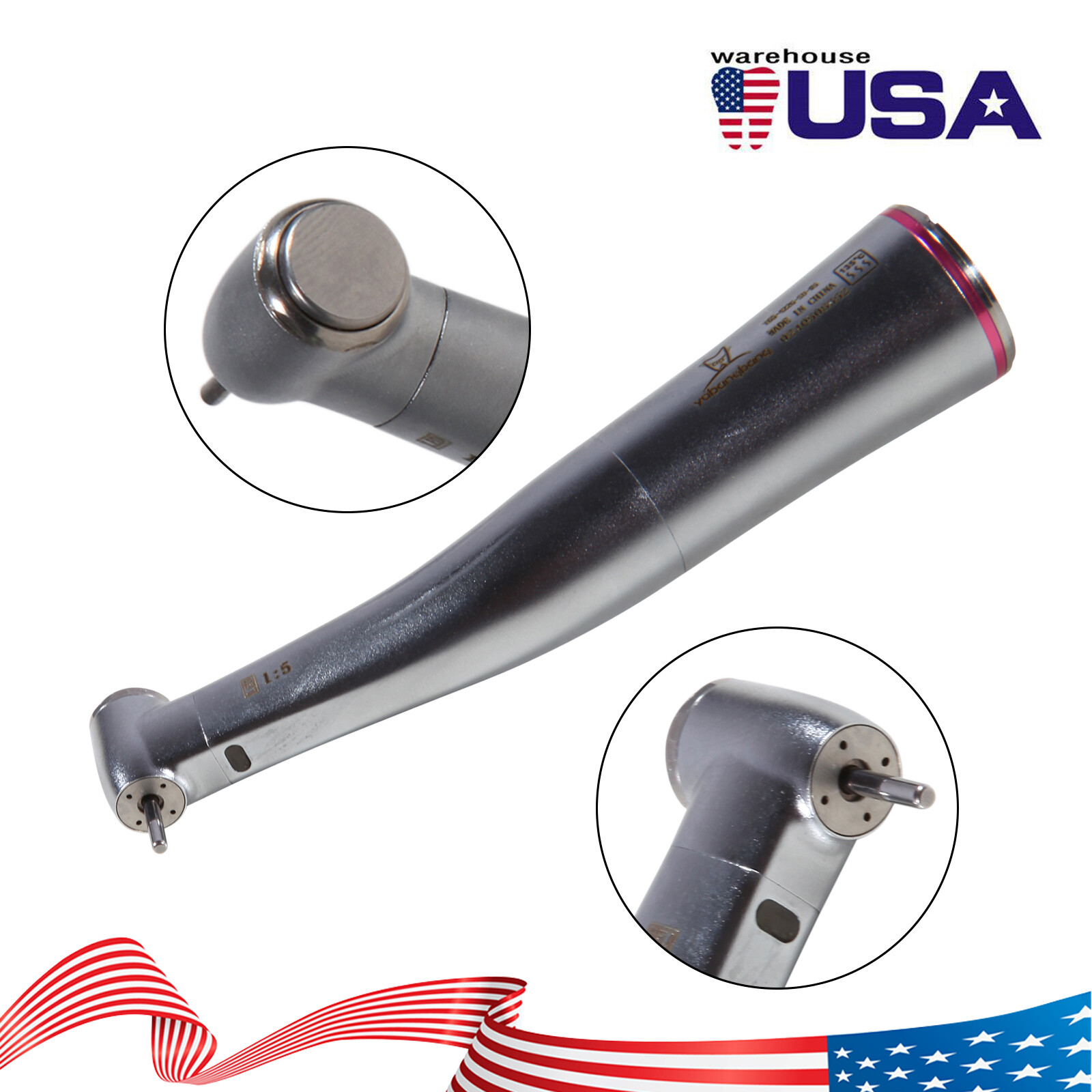 Dental 1:5 LED Contra Angle Handpiece FOR Electric Motor MT2 MT3