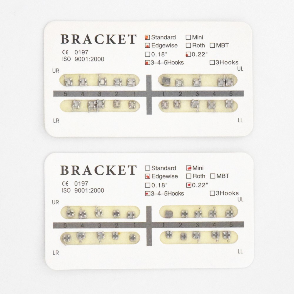 20 pcs/Kit Orthodontic Dental Bracket Braces Mini Edgewise .022 Hooks 3-4-5 MIM
