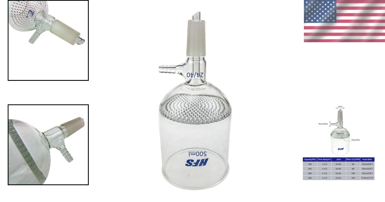 500ml Glass Buchner Filter Funnel – High Precision