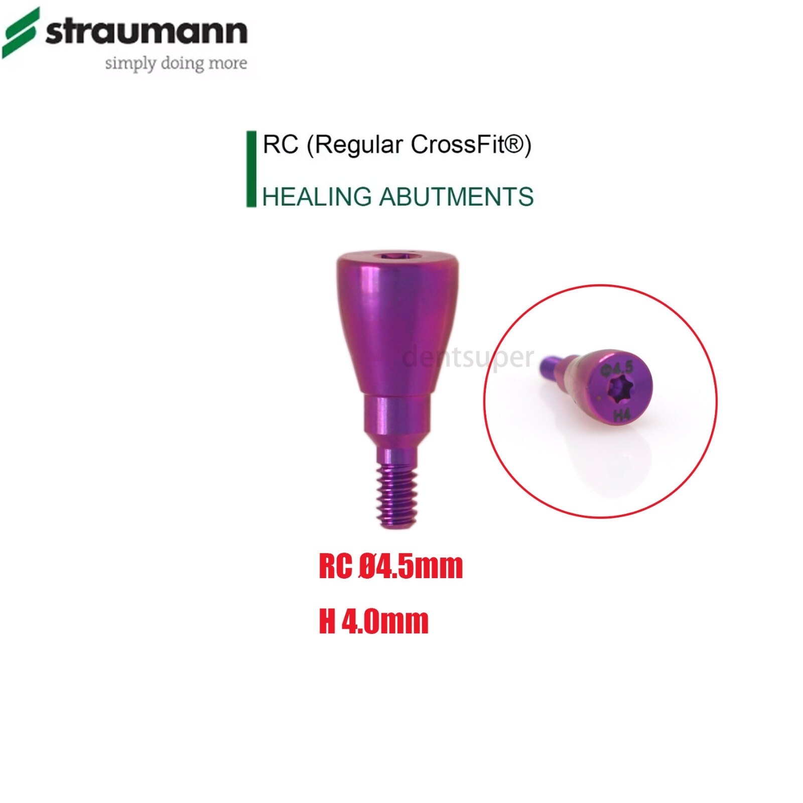 RC Fit Straumann ITI Bone Level Dental Healing Abutment Healing Closure D4.5-6.5