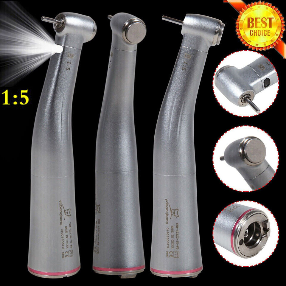 Dental 1:1 1:5 1:4.2 LED Contra Angle Increase Handpiece For NSK E-type Motor AA