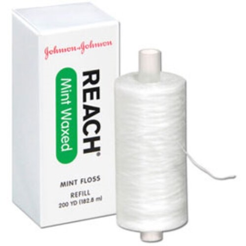 JOHNSON & JOHNSON REACH MINT FLOSS WAXED 200 YARDS REFIL SPOOL #2733