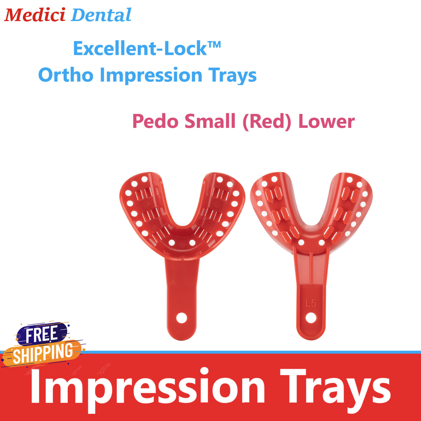 Dental Algilock Ortho Impression Trays Small, Medium, Large, Upper/Lowr, 10/Bag