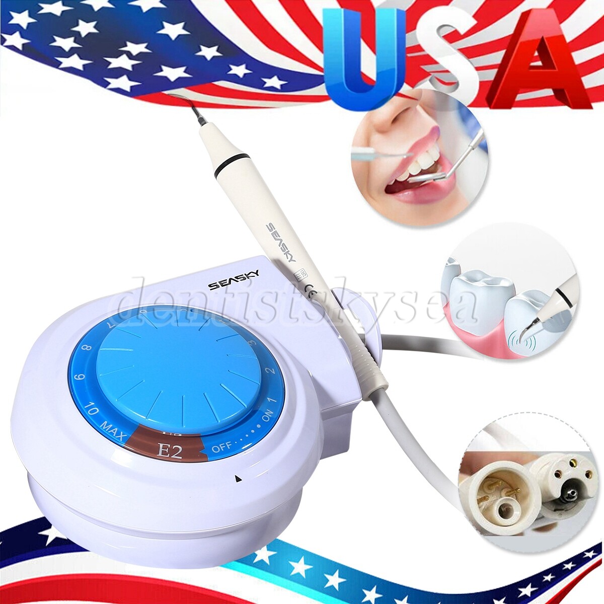Dental Ultrasonic Piezo Scaler Handpiece 5*Tips fit Cavitron EMS WOODPECKER
