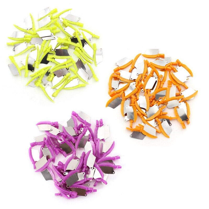 50 Pcs Dental Diastema Matrix Fender Wedges Guard With Metal Prep Interproximal