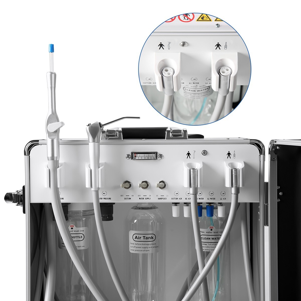 Portable Dental Mobile Delivery Unit Air Compressor Strong suction /Handpiece 4H
